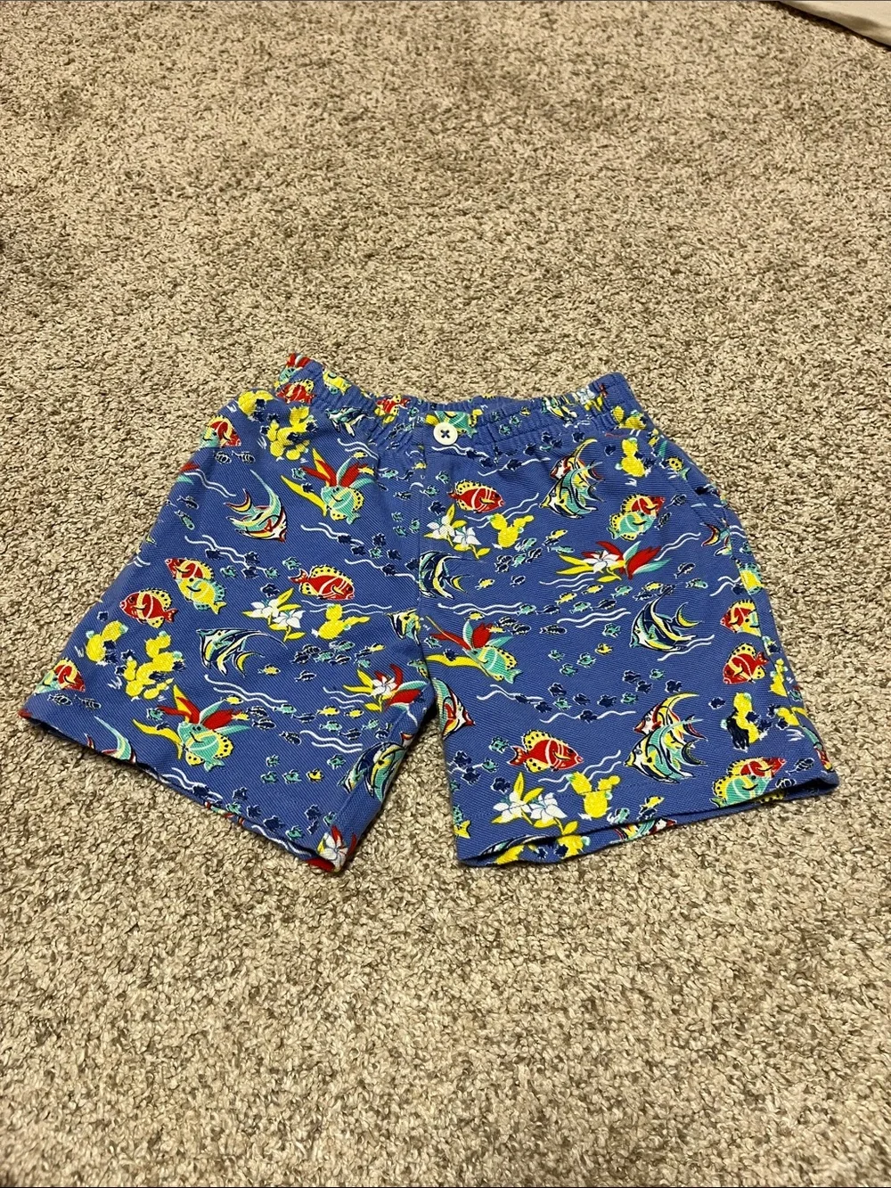 Polo Ralph Lauren Blue Tropical Fish Print Kids Shorts